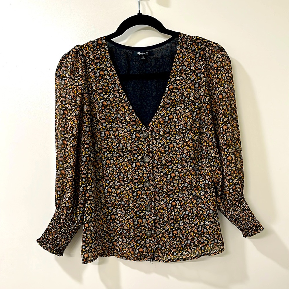 Madewell - Georgette Button-Front Shirt in Folktail Paisley